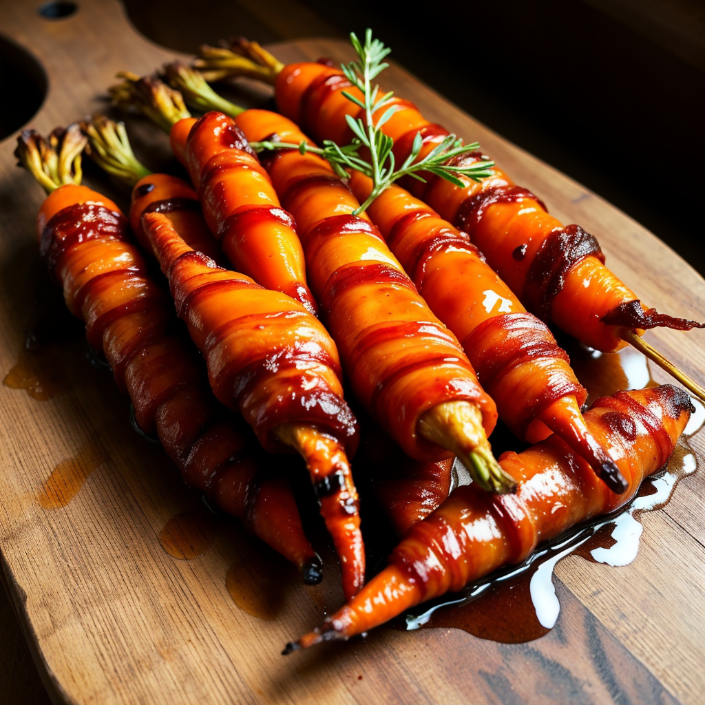 Bacon-Wrapped Carrots with Maple Glaze