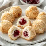 Irresistible Cream and Berry-Filled Pastry Balls: A Delicious Sweet Treat