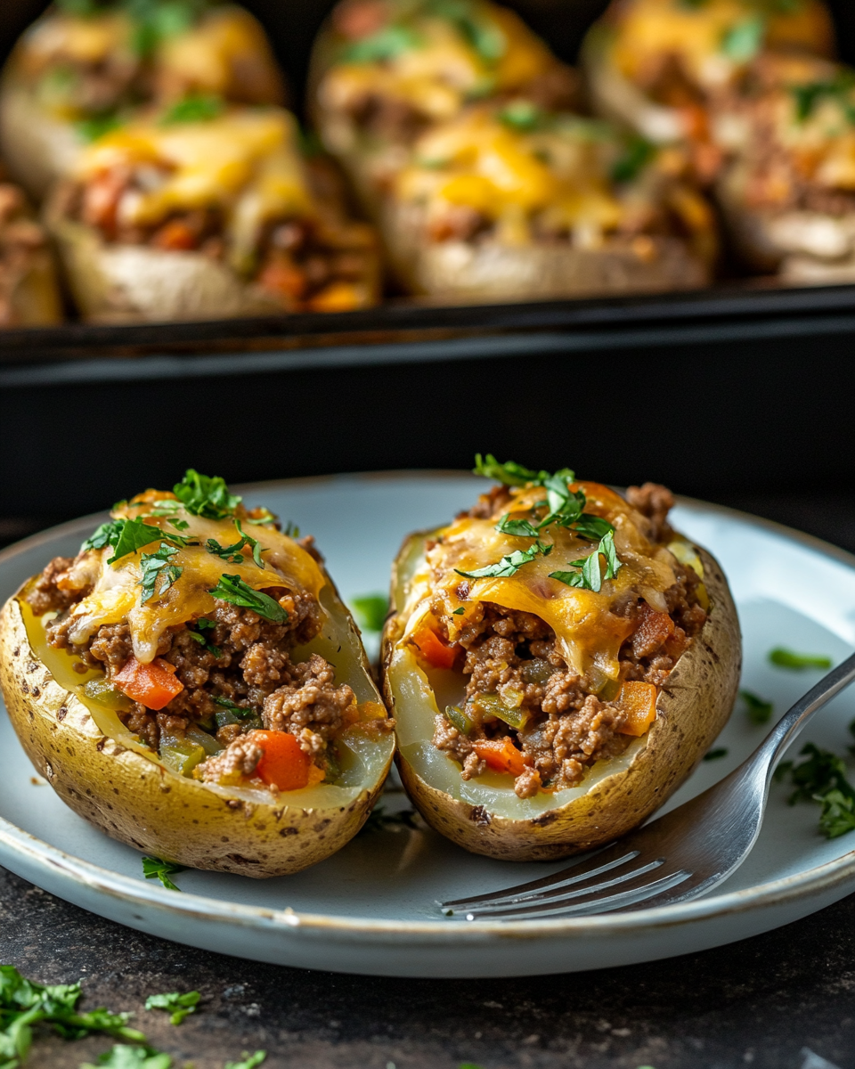 Twice-Baked Potatoes with Meat and Cheese Filling: A Comfort Food Classic