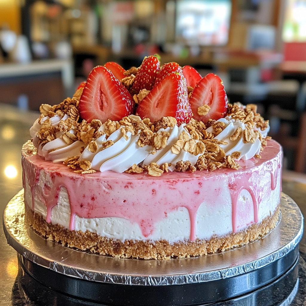 Strawberry Crunch Cheesecake: A Sweet and Crunchy No-Bake Delight