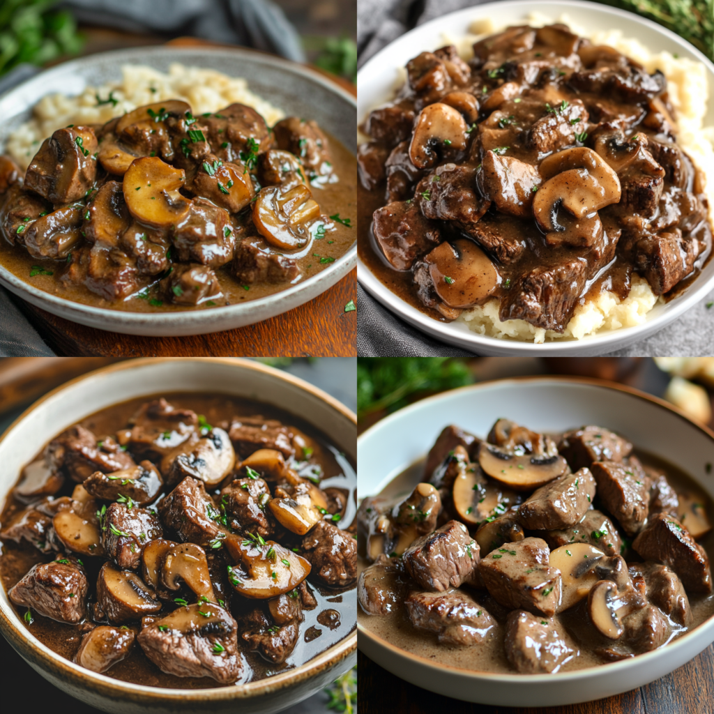 Melt-In-Your-Mouth Beef Tips with Mushroom Gravy Recipe