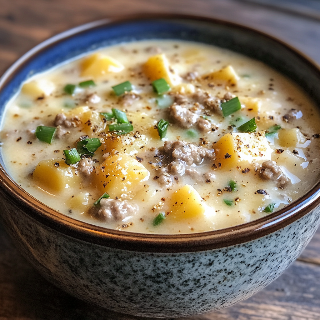 Crockpot Creamy Potato & Hamburger Soup – A Hearty & Comforting Meal