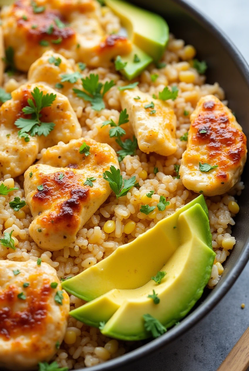 Street Corn Chicken Rice Bowl