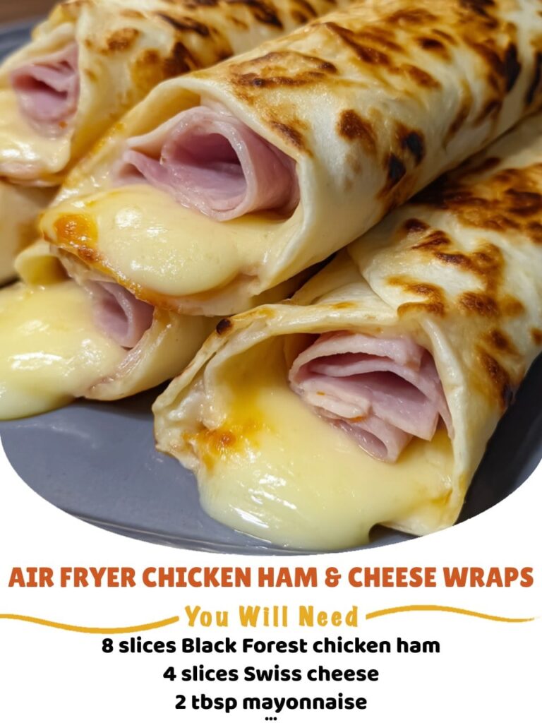 Air Fryer Hot Chicken Ham and Cheese Wraps