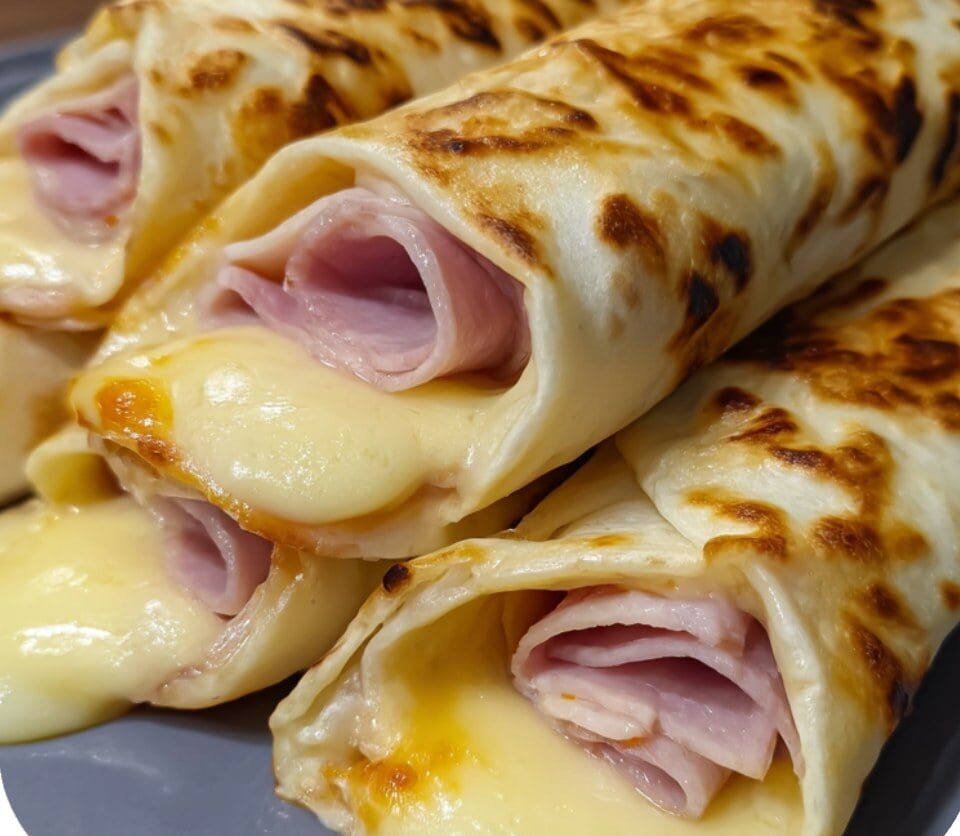 Air Fryer Hot Chicken Ham and Cheese Wraps