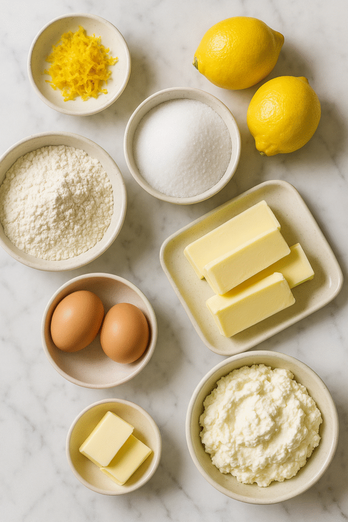 Ingredients for Italian Lemon Drop Cookies