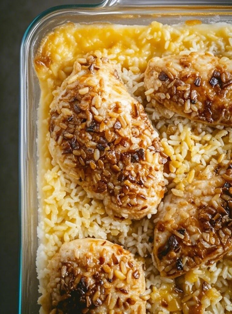forgotten chicken creamy casserole dish