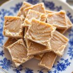 gift wrapped scottish tablet in vintage tin